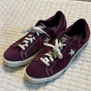 Converse One Star #512031T Women's Suede Dark Purple Plum  Sneakers Size 11